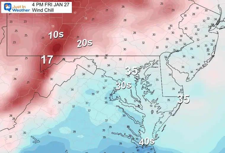 january 27 weather wind chill friday afternoon
