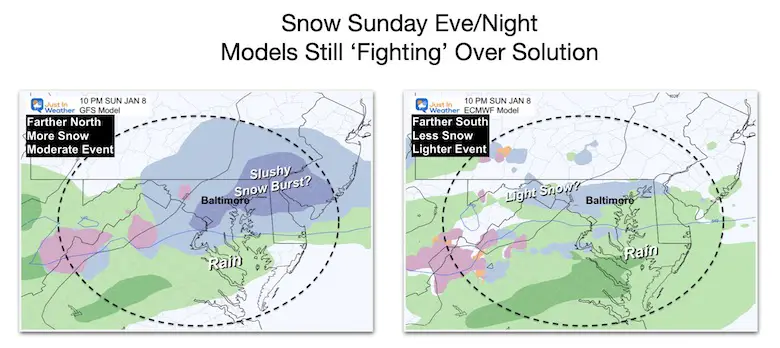 Sunday Night Snow Model Comparison