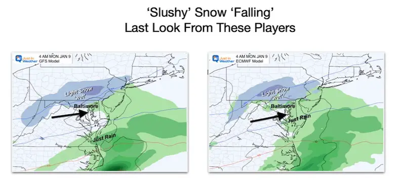 January 8 snow model comparison