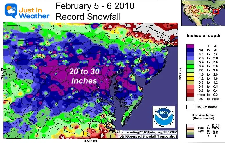 February 5 record snow blizzard Maryland 2010