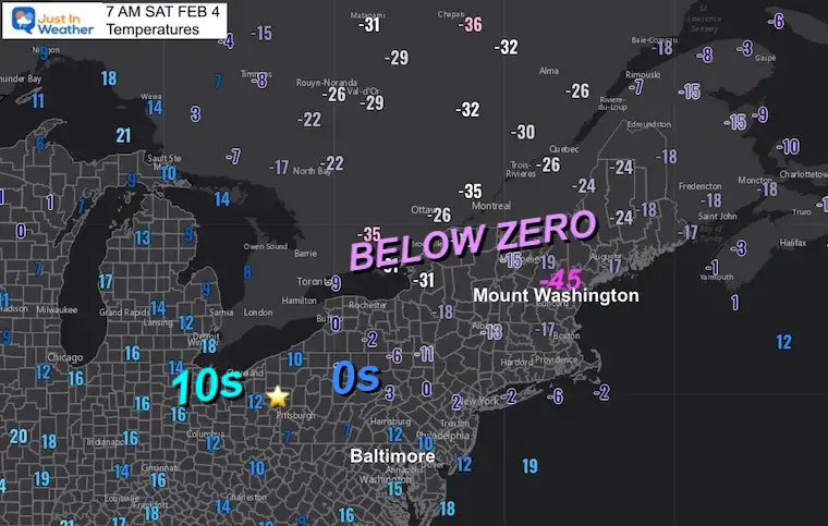 weather temperatures February 4 after train derailment