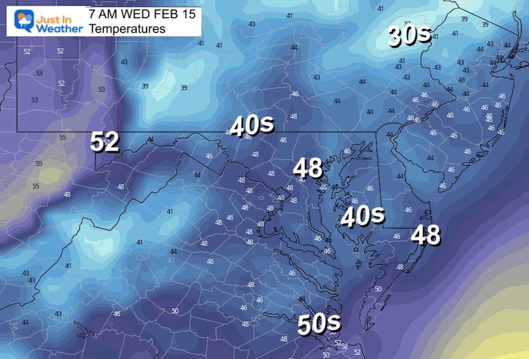 February 14 weather Wednesday afternoon