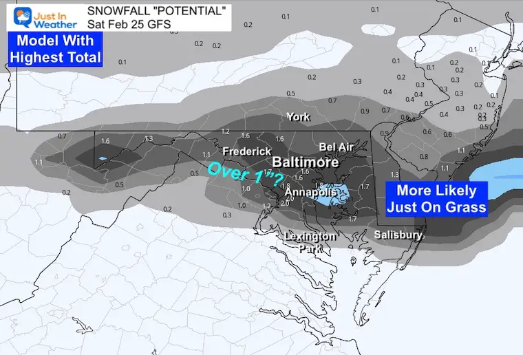 february 25 weather snow forecast gfs