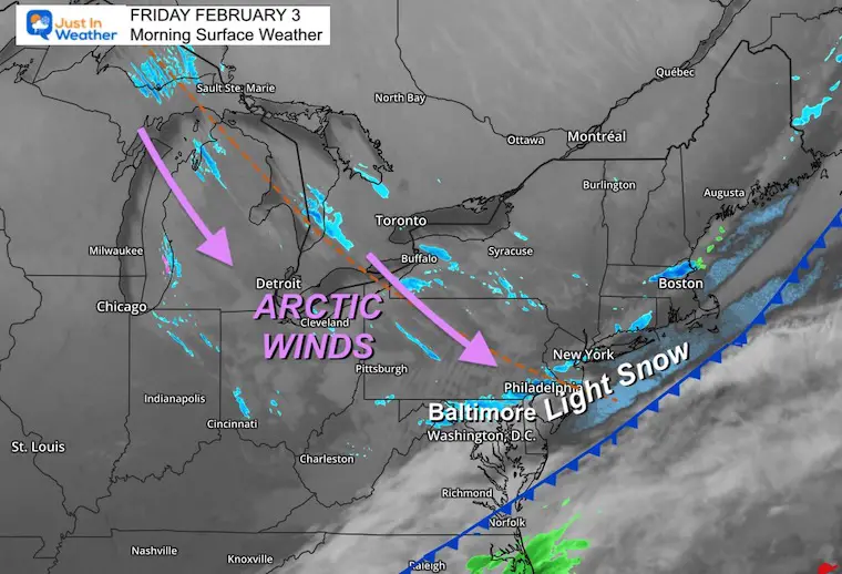 February 3 weather friday morning