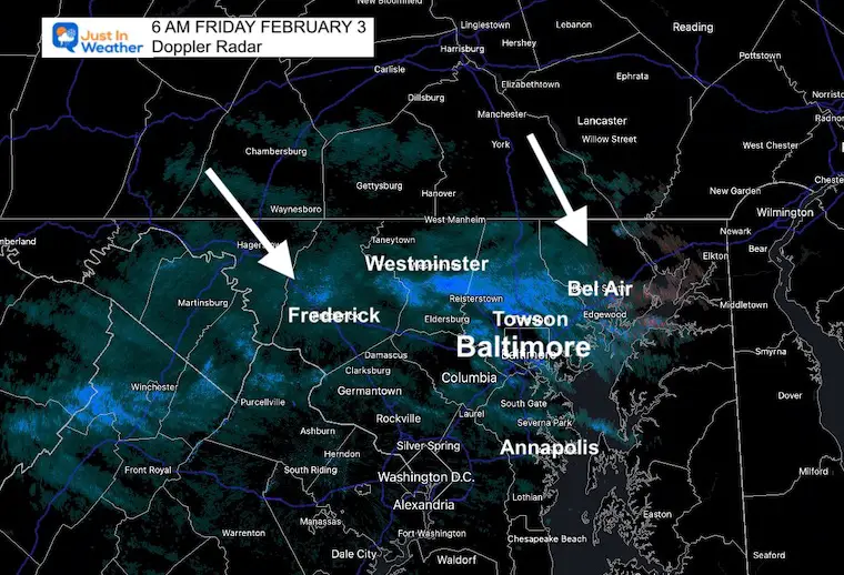 February 3 weather snow radar Friday morning