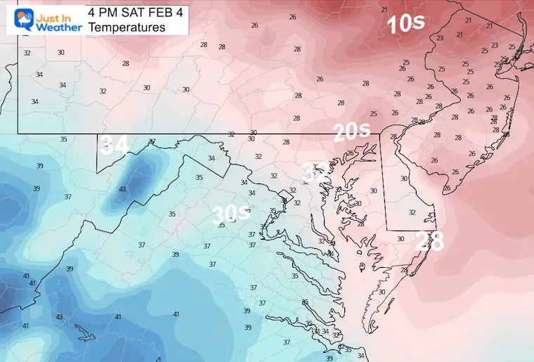 February 3 weather saturday afternoon temperatures