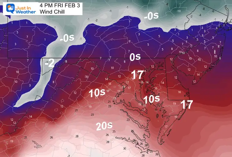 February 3 weather friday afternoon wind chill