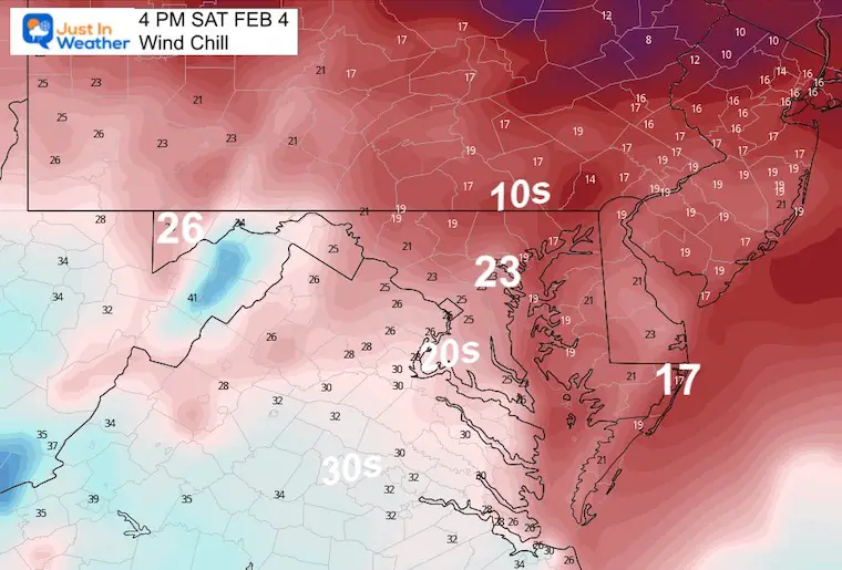 February 3 weather saturday afternoon wind chill