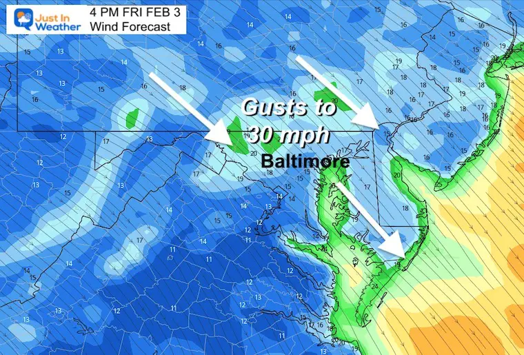 February 3 weather forecast wind