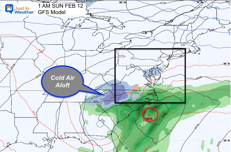 February 7 weather weekend storm GFS Sunday morning