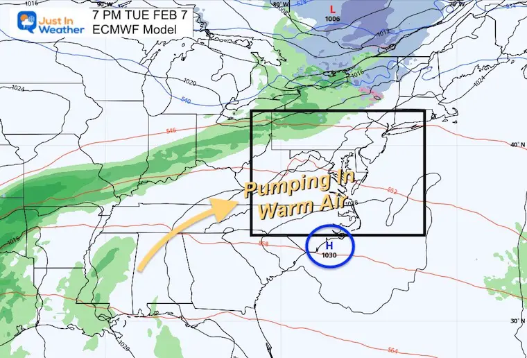 February 5 weather Tuesday warmer