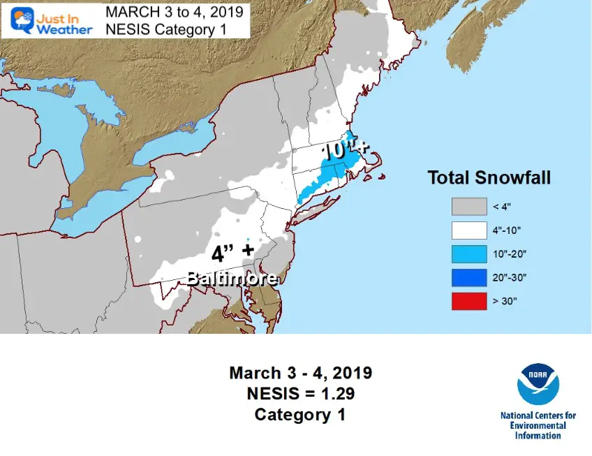 March Snow Map NESIS 2019