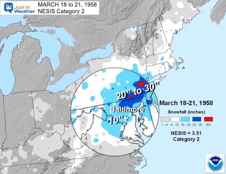 March Snow Map NESIS 1958