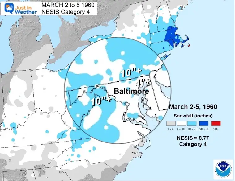 March Snow Map NESIS 1960