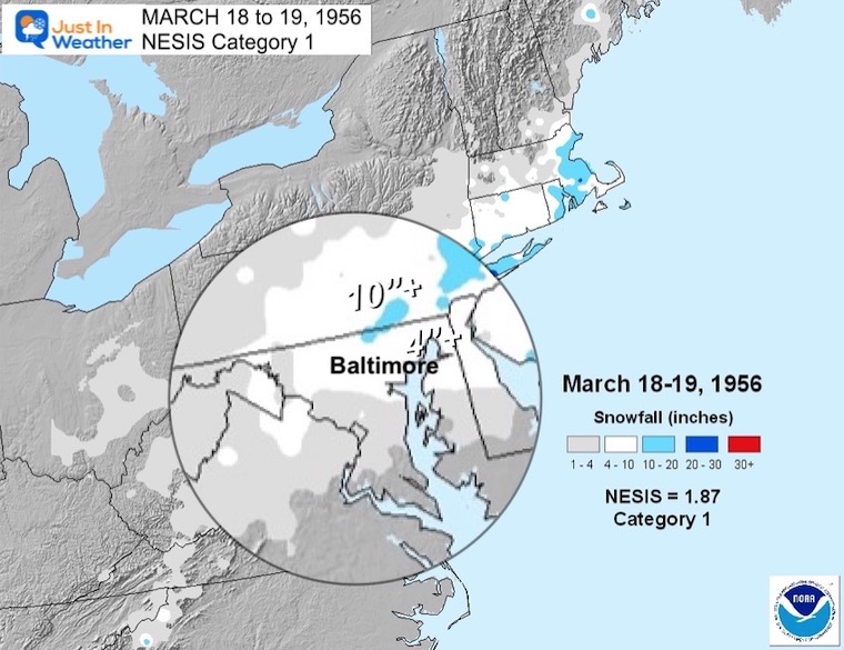 March Snow Map NESIS 1956