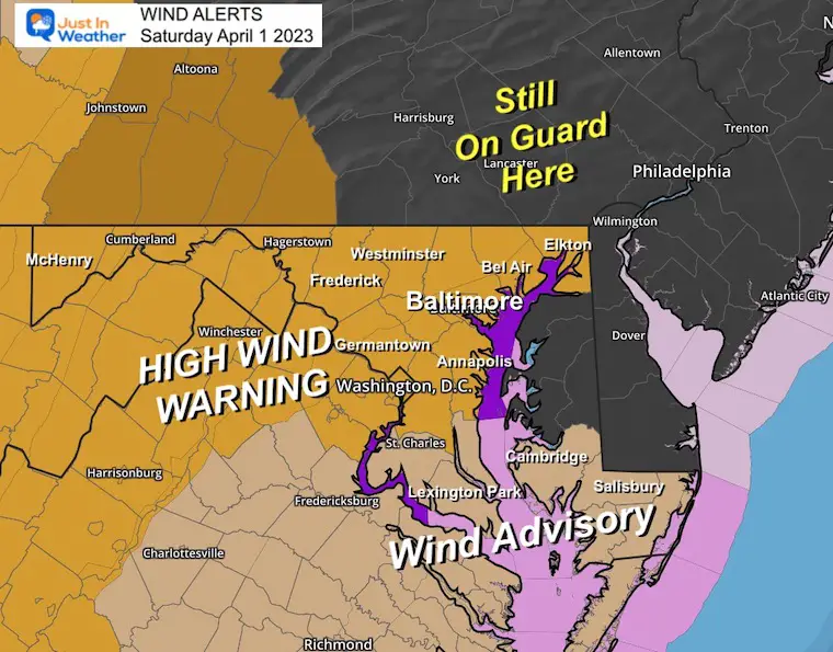 High Wind Warning April 1 Maryland