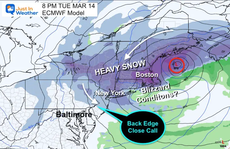 March 13 weather snow storm blizzard Tuesday night