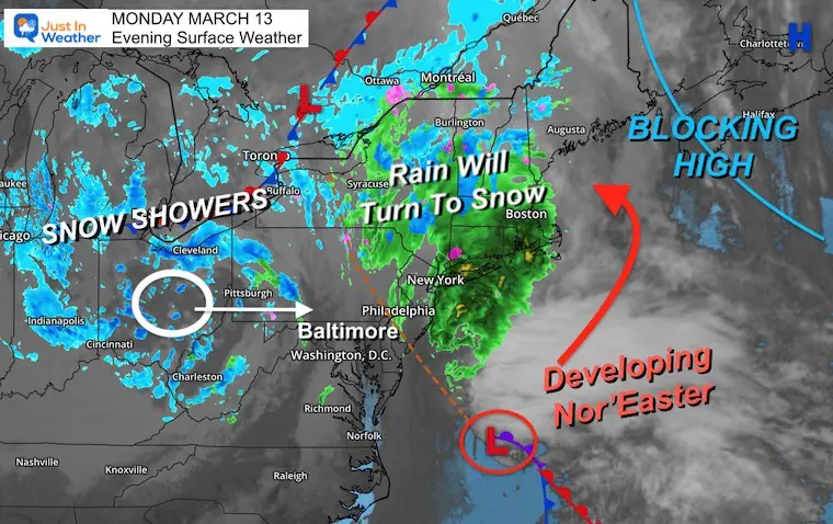 March 13 weather NoreasterMonday Night