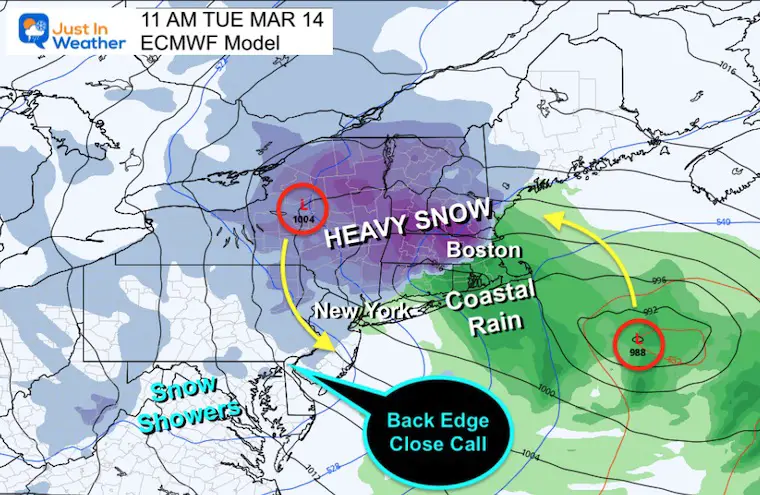 March 13 weather snow storm blizzard Tuesday morning