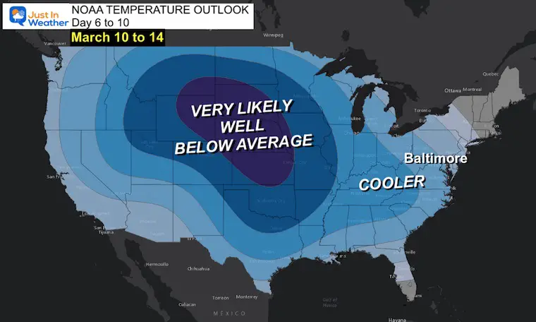 March 4 weather NOAA Outlook Temperatures Day 6 to 10