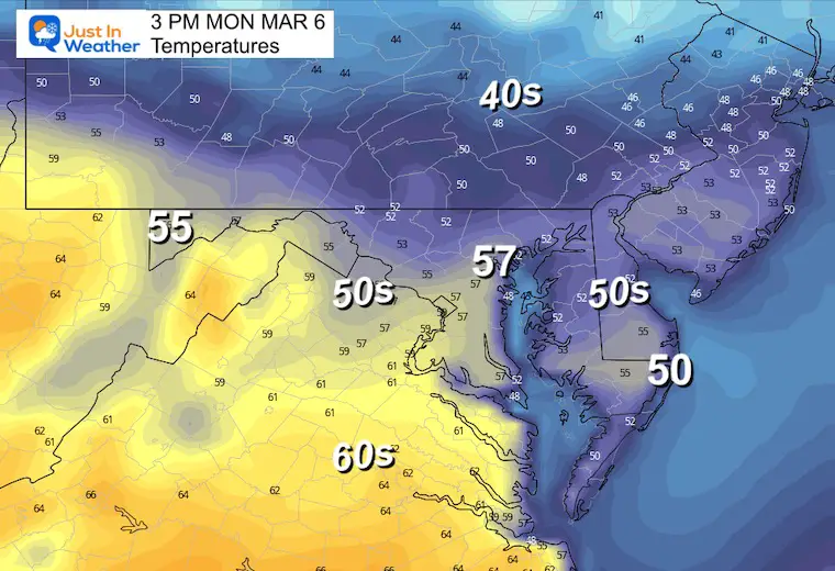 March 5 weather Monday afternoon