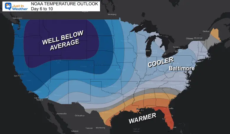 March 2023 NOAA Temperature Outlook Day 6 to 10