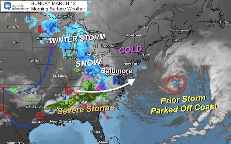 March 12 weather storm Sunday morning