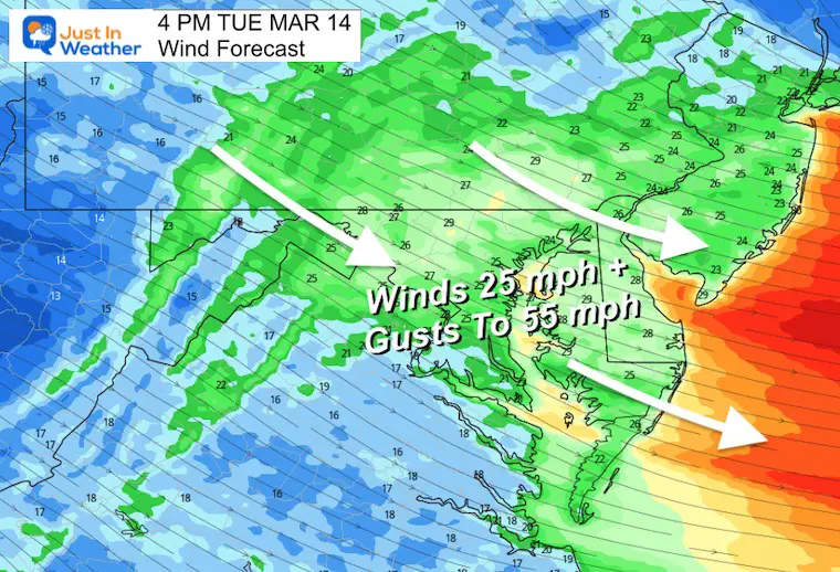 March 14 weather wind forecast