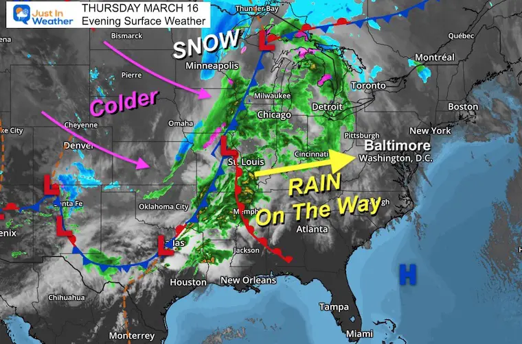 March 16 weather Thursday night