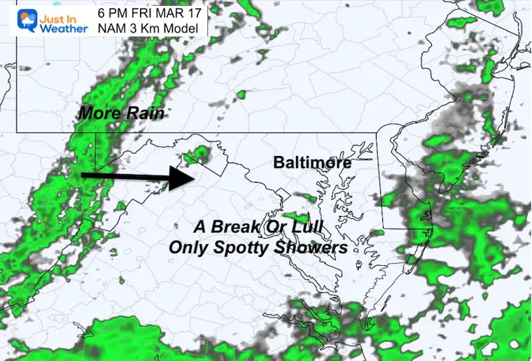 March 17 rain radar Friday 4 PM