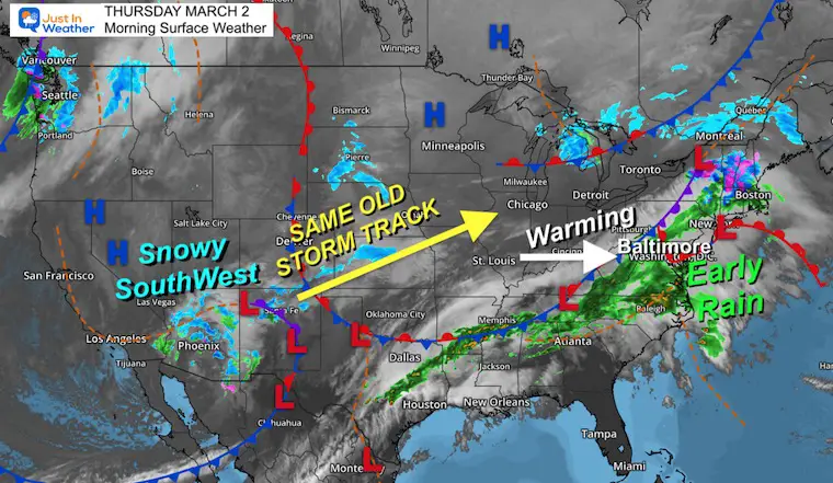 March 2 weather storm Thursday morning