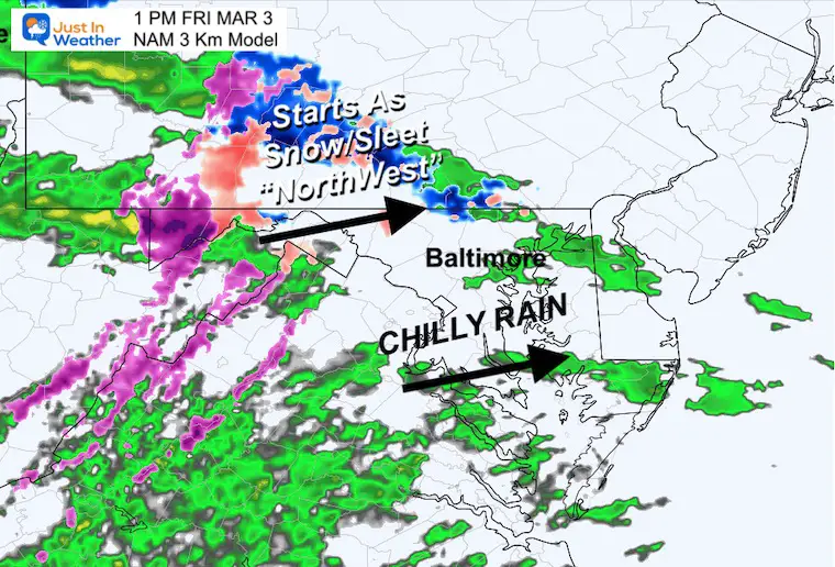 March 2 weather snow sleet radar nam