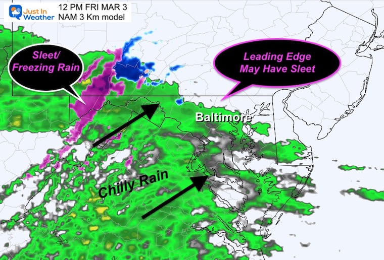 March 3 weather radar storm Friday 12 PM