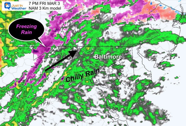 March 3 weather radar storm Friday 7 PM