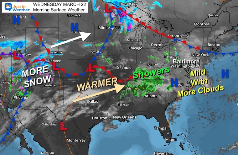 March 22 weather Wednesday morning