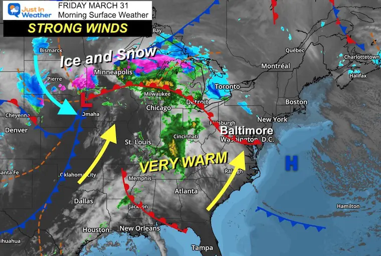 March 31 weather Friday morning