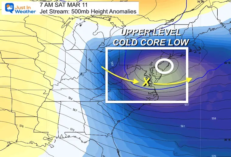 March 8 jet stream Saturday Bomb Cyclone