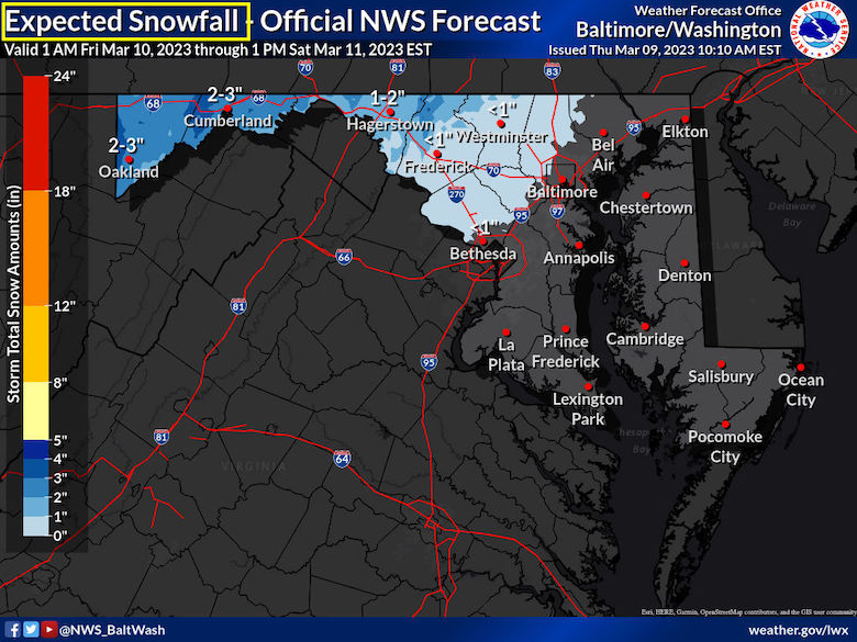 March 9 weather National Weather Service snow