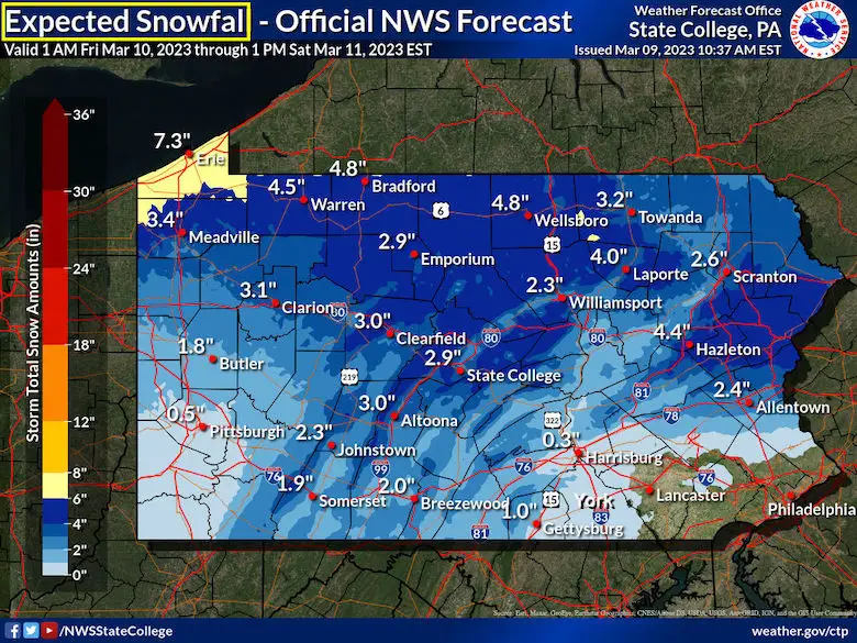 Snow Update Timeline Friday to Saturday and Latest NWS Snow Maps Just