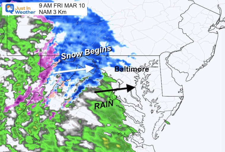 March 9 weather snow radar Friday 9 AM