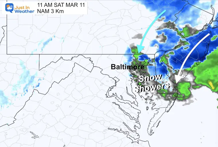 March 9 weather snow radar saturday 11 AM