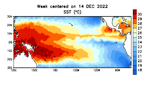 March 10 sea surface temperatures Pacific La Nina