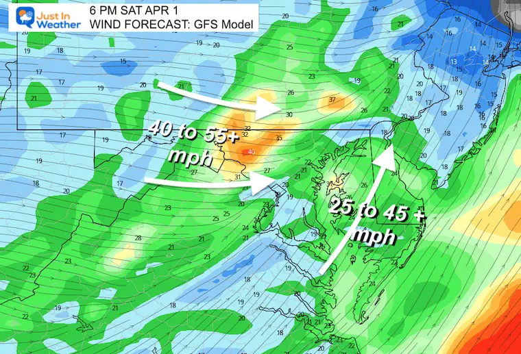 April 1 wind forecast evening