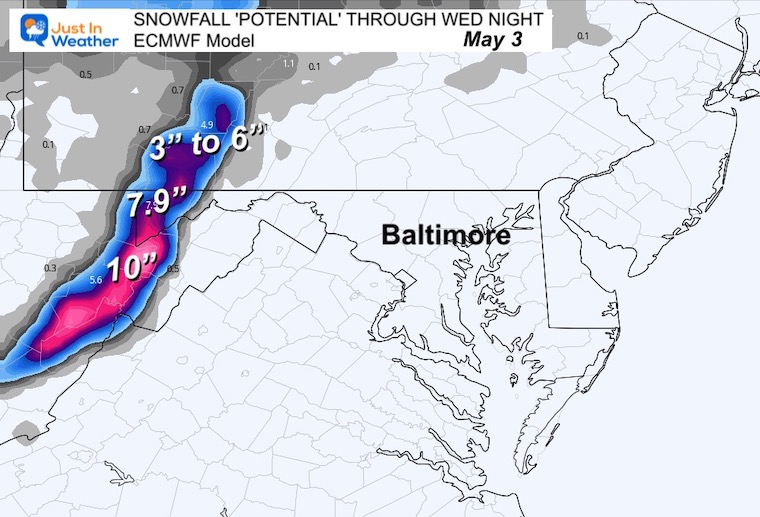April 29 weather snow forecast totals