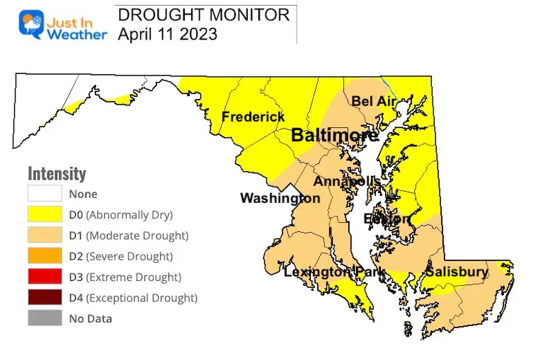 April 13 weather drought Maryland