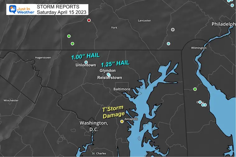 Storm Report Hail Maryland April 15 2023