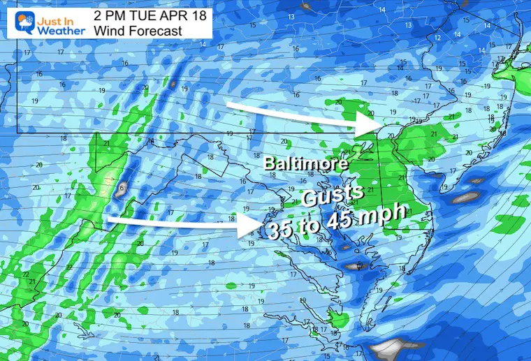 April 18 weather wind forecast