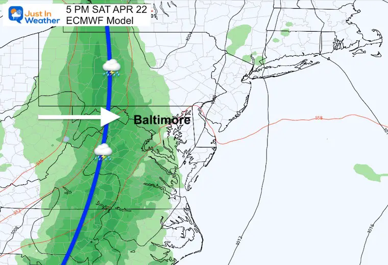 April 20 storm forecast Saturday pm 5