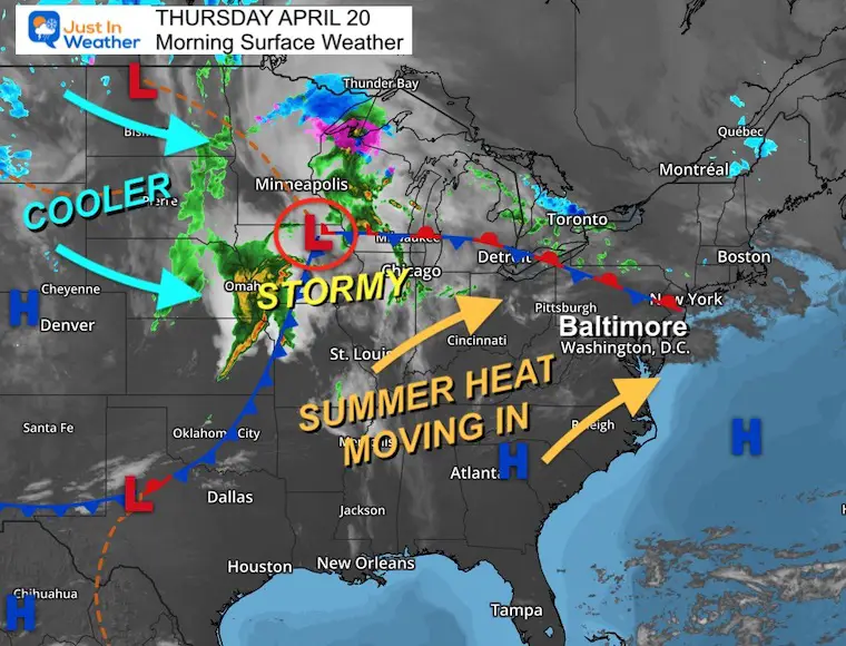 April 20 weather Thursday morning