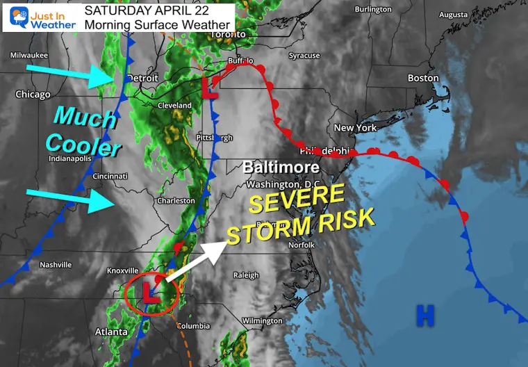 April 22 weather Saturday morning severe storm Earth Day